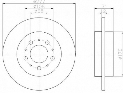 HELLA PAGID 8dd355107101 -  Тормозной диск